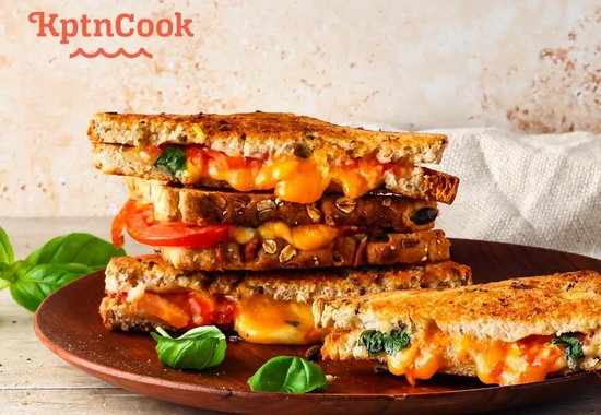 Air Fryer Käse Sandwich mit Knoblauchbutter